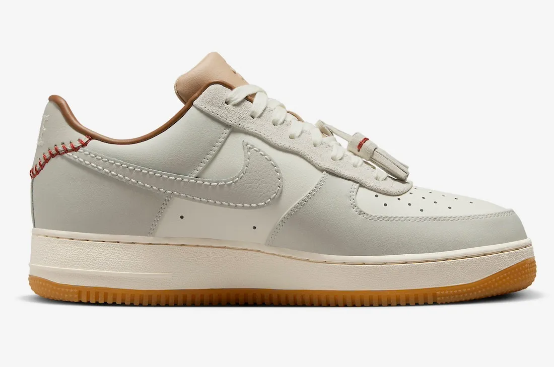 Nike Air Force 1 Low Tassels Light Bone Sail Light British Tan Gum Yellow HF5697-001