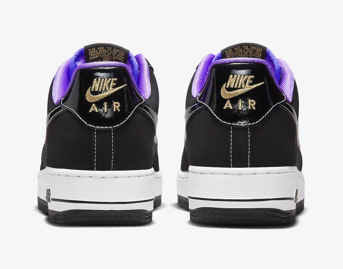 Nike Air Force 1 Low World Champ Lakers Black Metallic Gold Purple DR9866-001