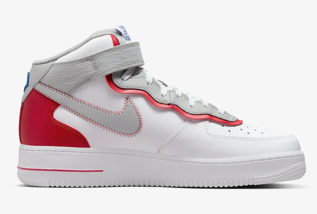 Nike Air Force 1 Mid Athletic Club White Red Grey DH7451-100