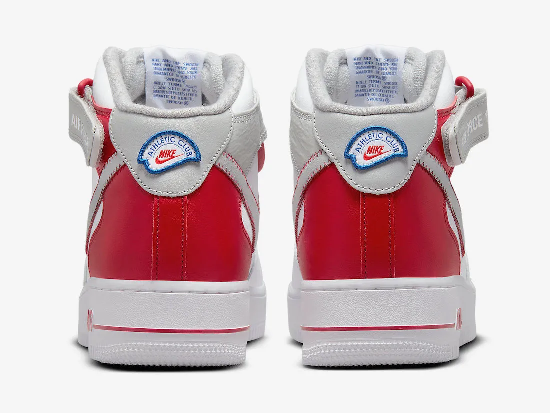 Nike Air Force 1 Mid Athletic Club White Red Grey DH7451-100