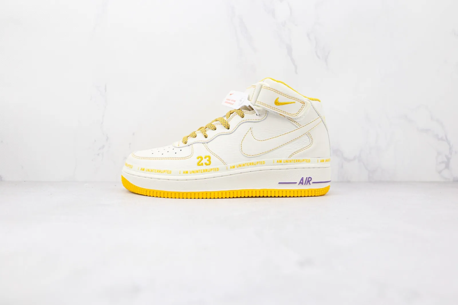 Nike Air Force 1 Mid White University Yellow Purple DW8802-609