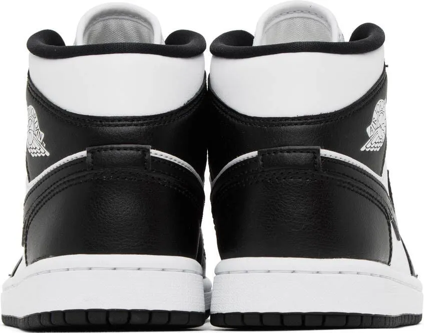 Nike Jordan Black & White Air Jordan 1 Mid Sneakers