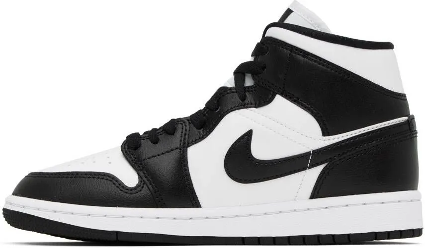 Nike Jordan Black & White Air Jordan 1 Mid Sneakers