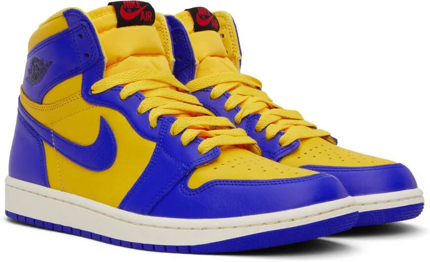 Nike Jordan Blue & Yellow Air Jordan 1 Retro Hi OG Sneakers