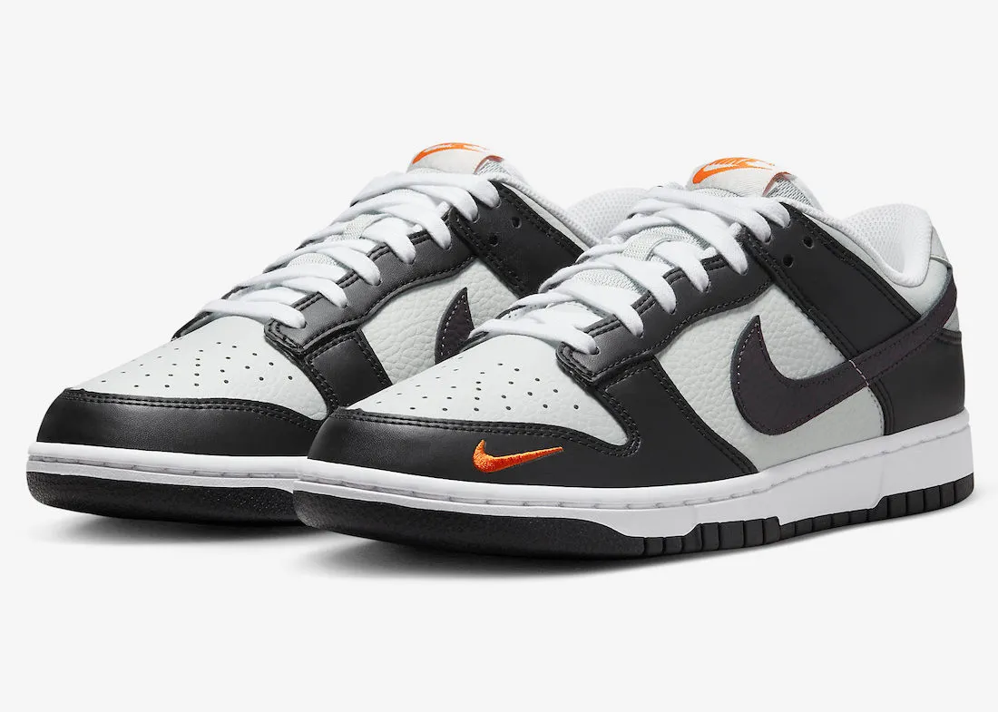 Nike SB Dunk Low Grey Black Orange Mini Swoosh FN7808-001