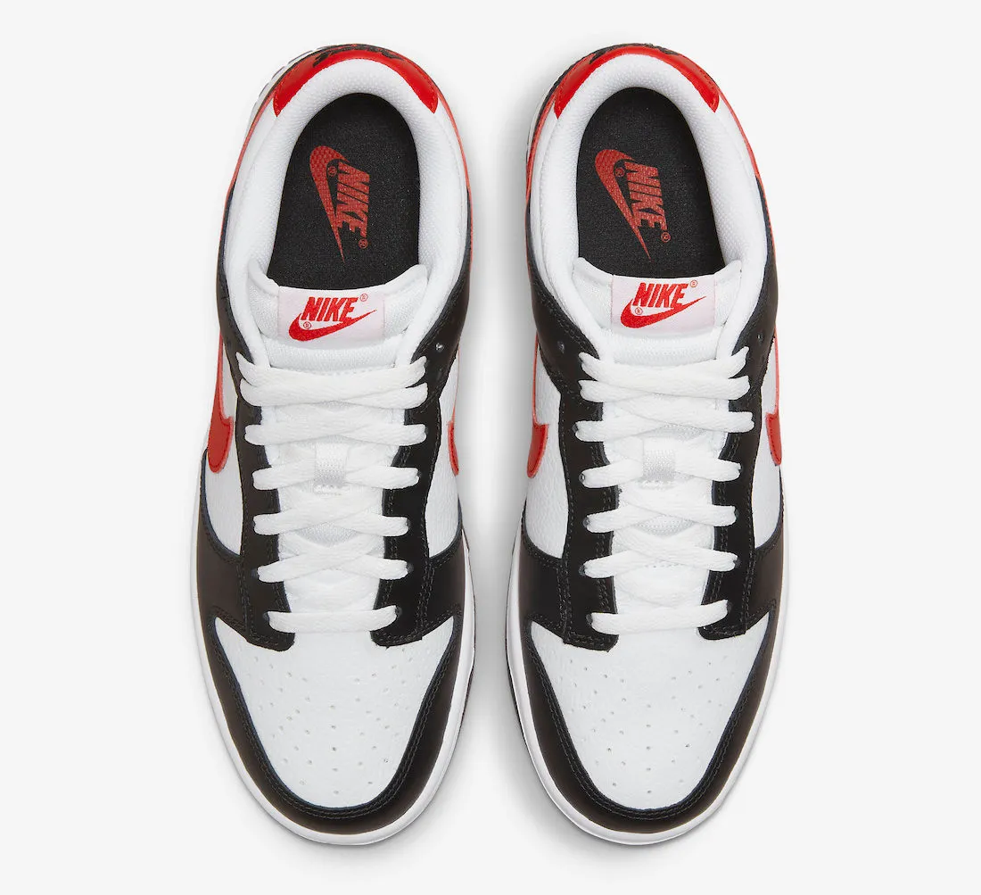 Nike SB Dunk Low Retro University Red Swoosh Panda Black White FB3354-001