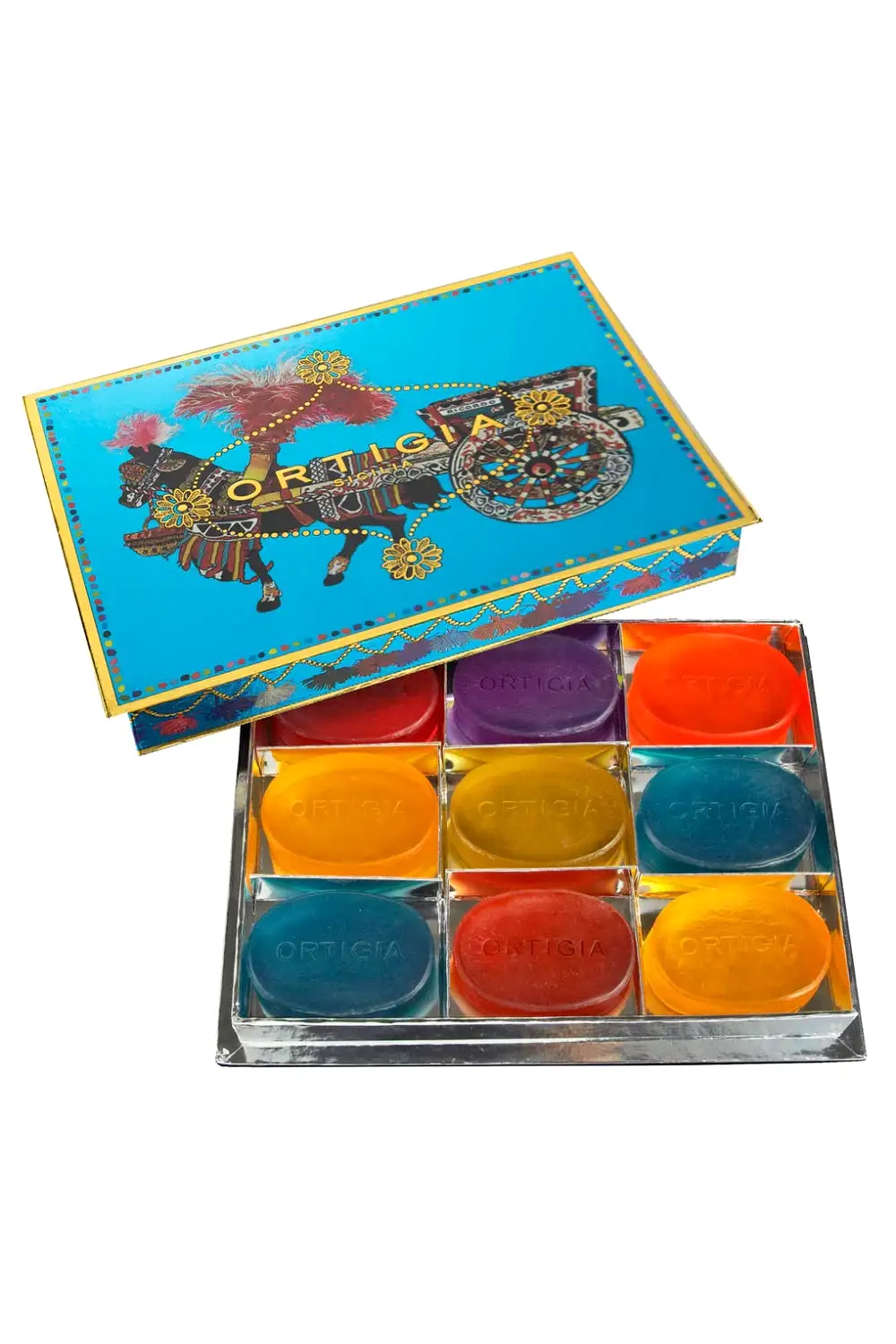 ORTIGIA SICILIA TURQUOISE ASSORTED SET OF NINE SOAPS