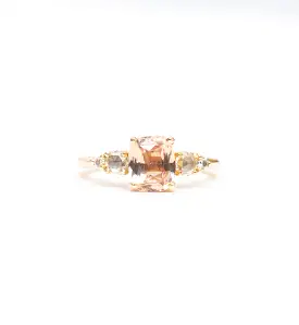 Peach Cushion Sapphire Isa Ring