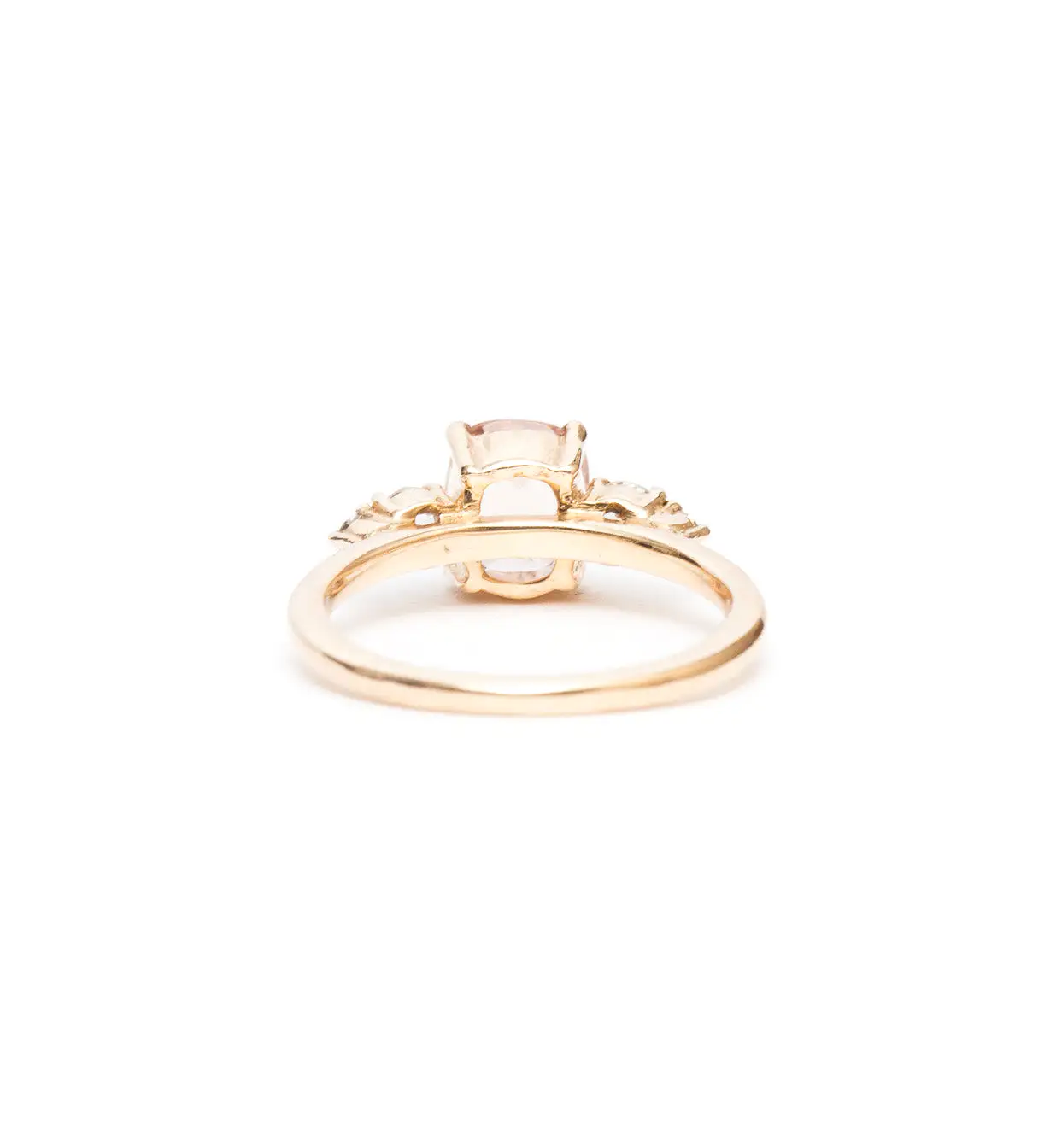 Peach Cushion Sapphire Isa Ring