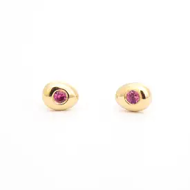 Pink Sapphire Pebble Studs