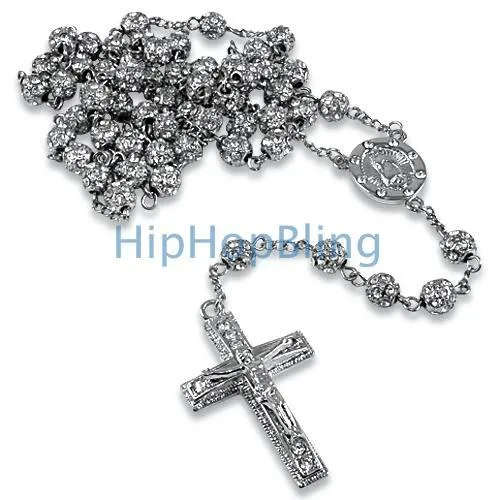 Platinum Style Totally Iced Out Rosary Chain