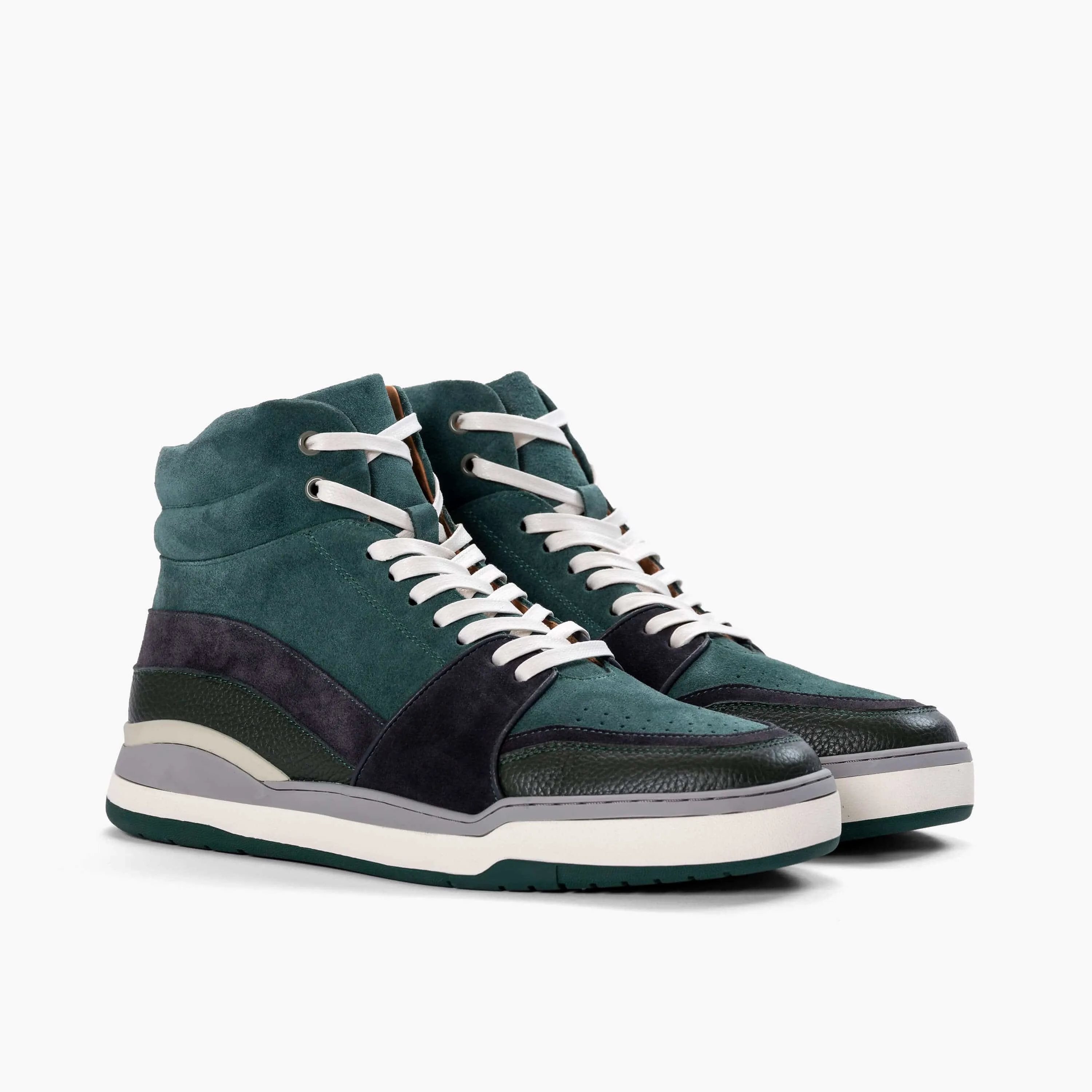 Poseidon Emerald Green Suede High Top Sneakers