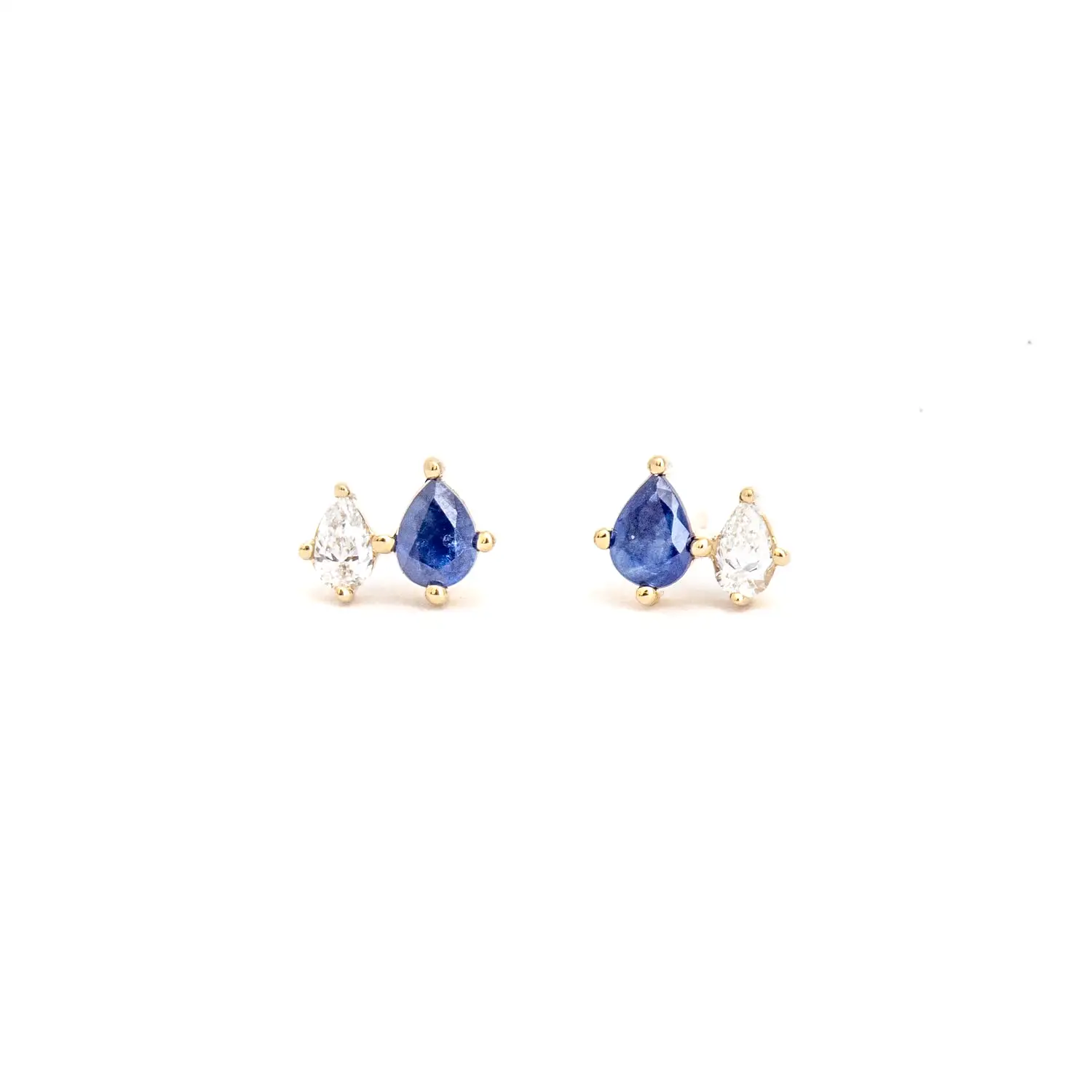 Premier Amigos Sapphire and Diamond Two Teardrop Studs