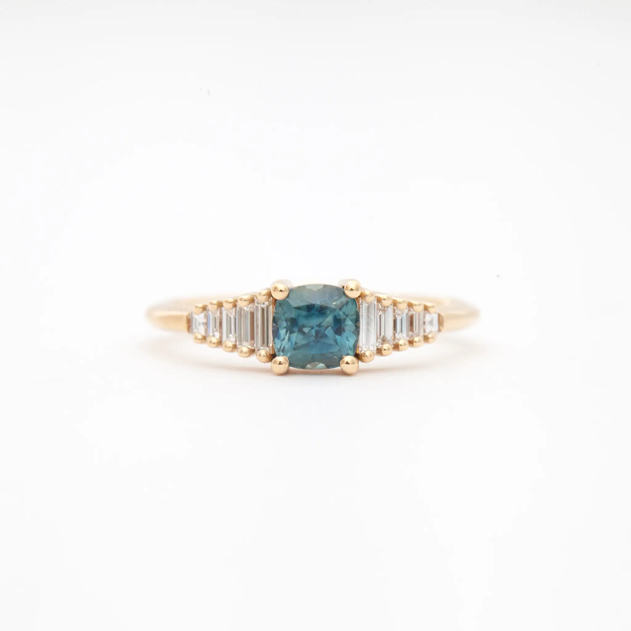 Radiant Sapphire Gradient Diamond Ring