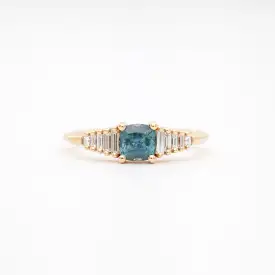 Radiant Sapphire Gradient Diamond Ring