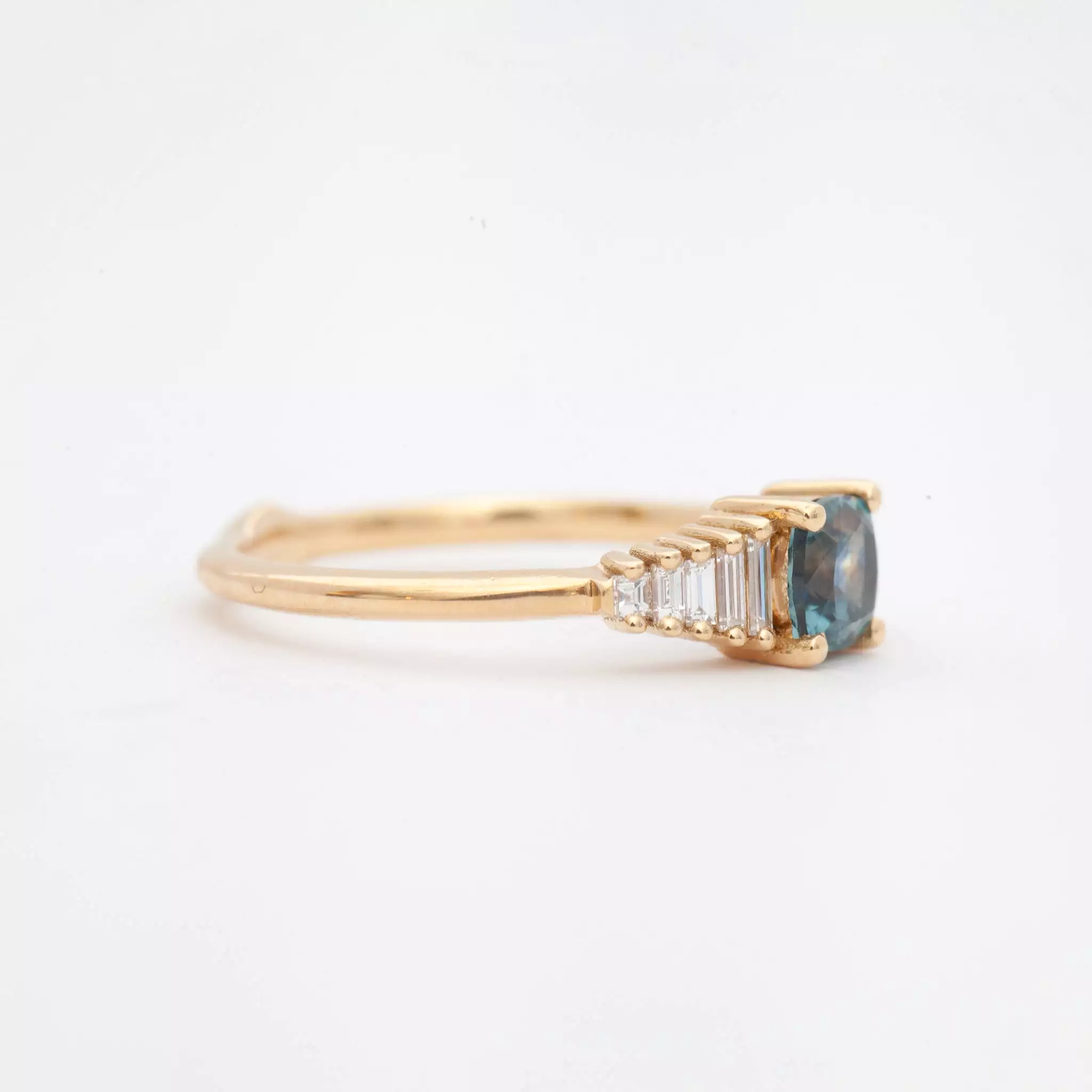 Radiant Sapphire Gradient Diamond Ring