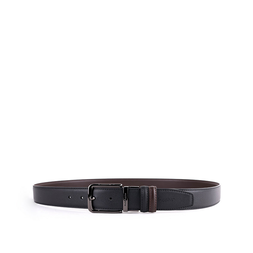 Reza Pin Clip Reversible Men's Belt - Black & Dark Brown