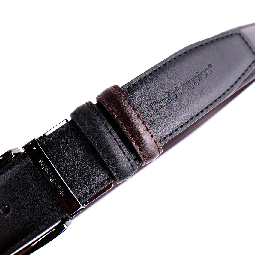 Reza Pin Clip Reversible Men's Belt - Black & Dark Brown