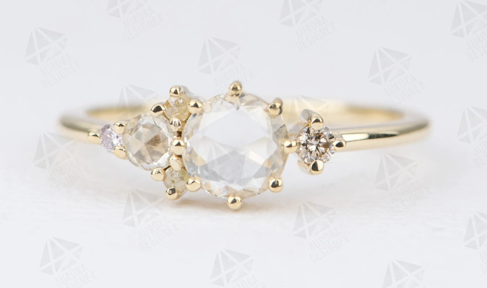 Ring Style - Cluster Ring Style with Round Center Stone AD2124C