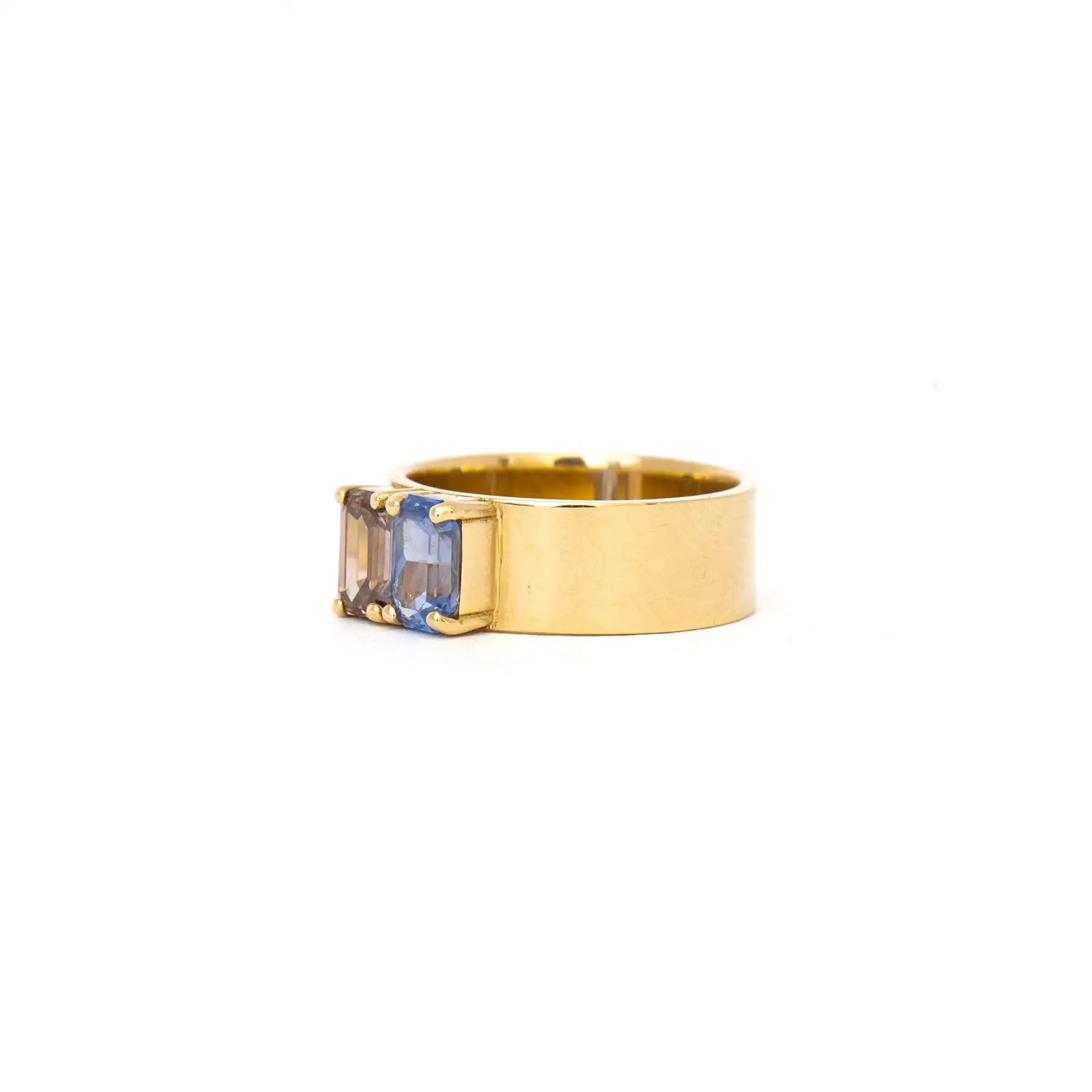 Sapphire & Champagne Diamond Menhir No. 5 Ring