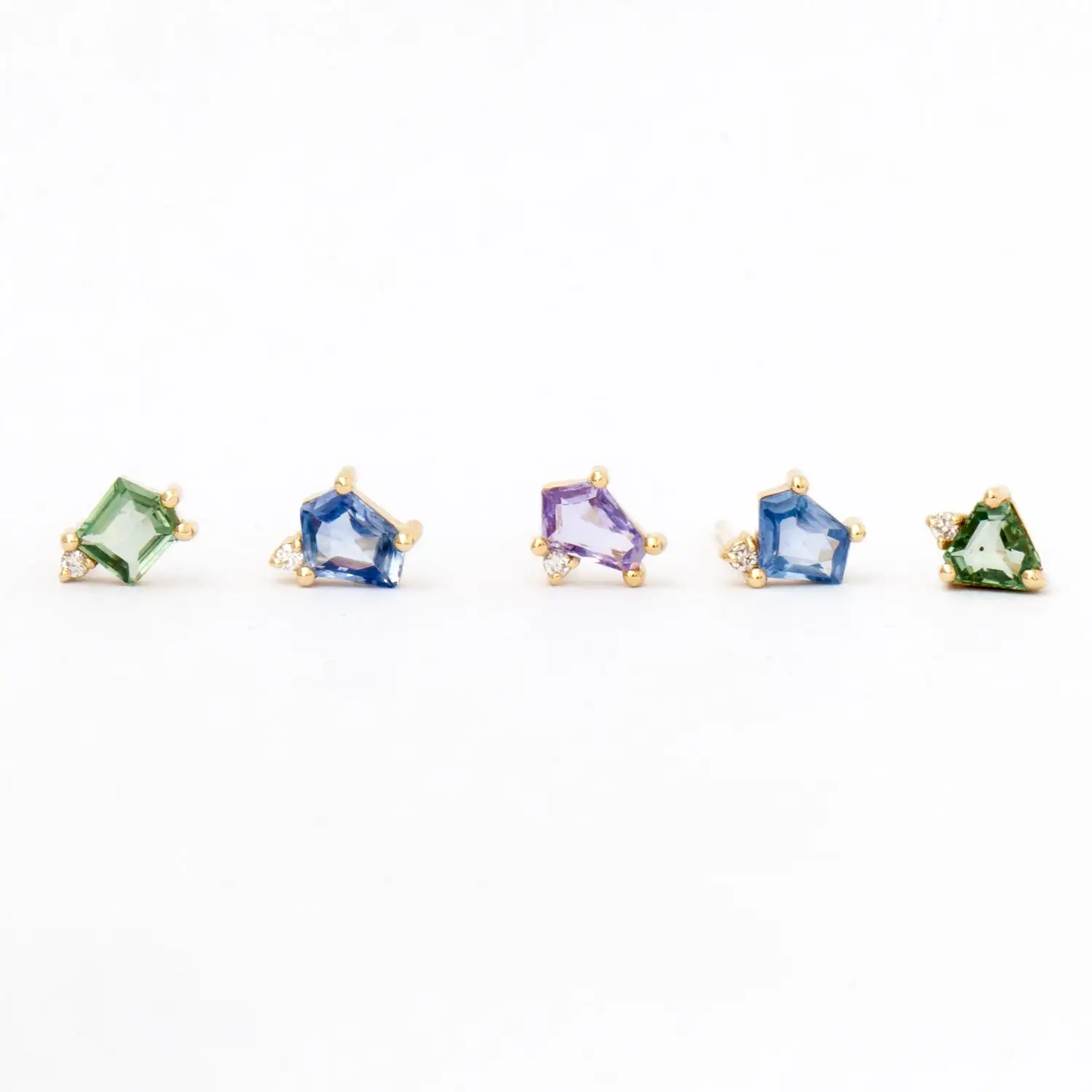 Sapphire Solo Mosaic Mix Stud