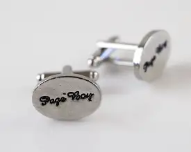 Silver Page Boy Oval Cufflinks