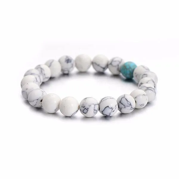 Summer Style Natural Stone Beads Couple Distance Bracelets [Set of 2]