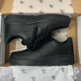 Thicc Laces - Black Air Force 1 | UK 8 (Faulty)