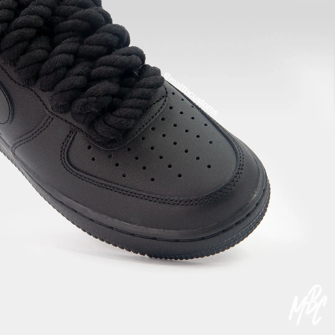 Thicc Laces - Black Air Force 1 | UK 8 (Faulty)