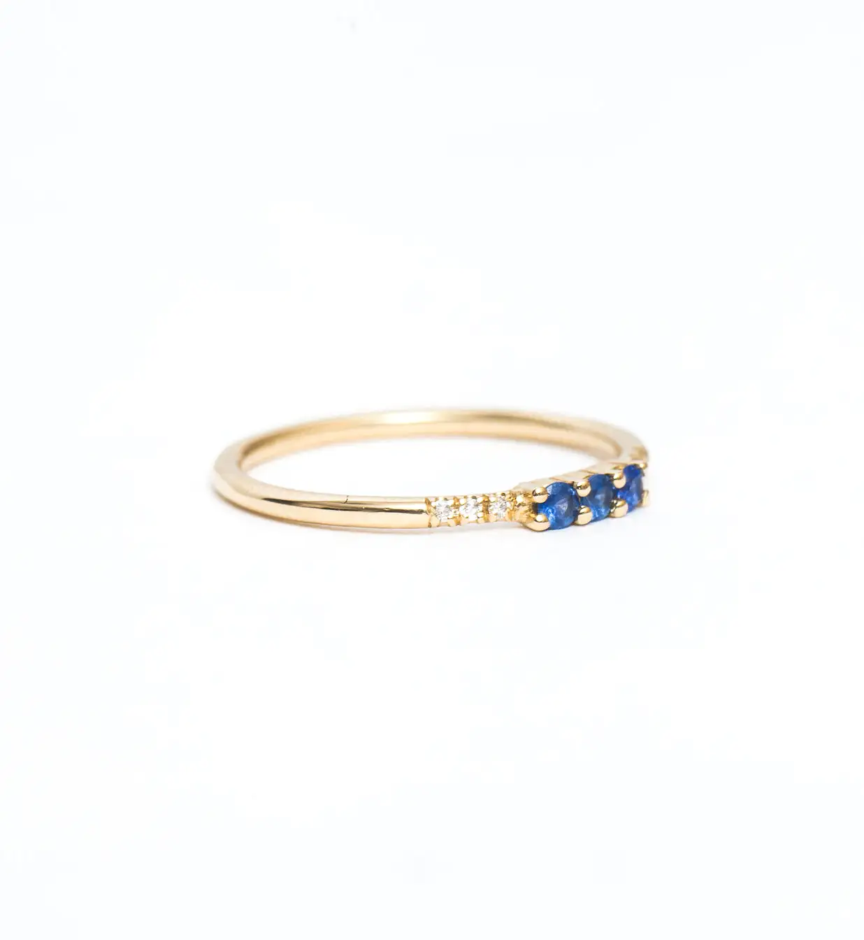 Three Sapphire Equilibrium Ring