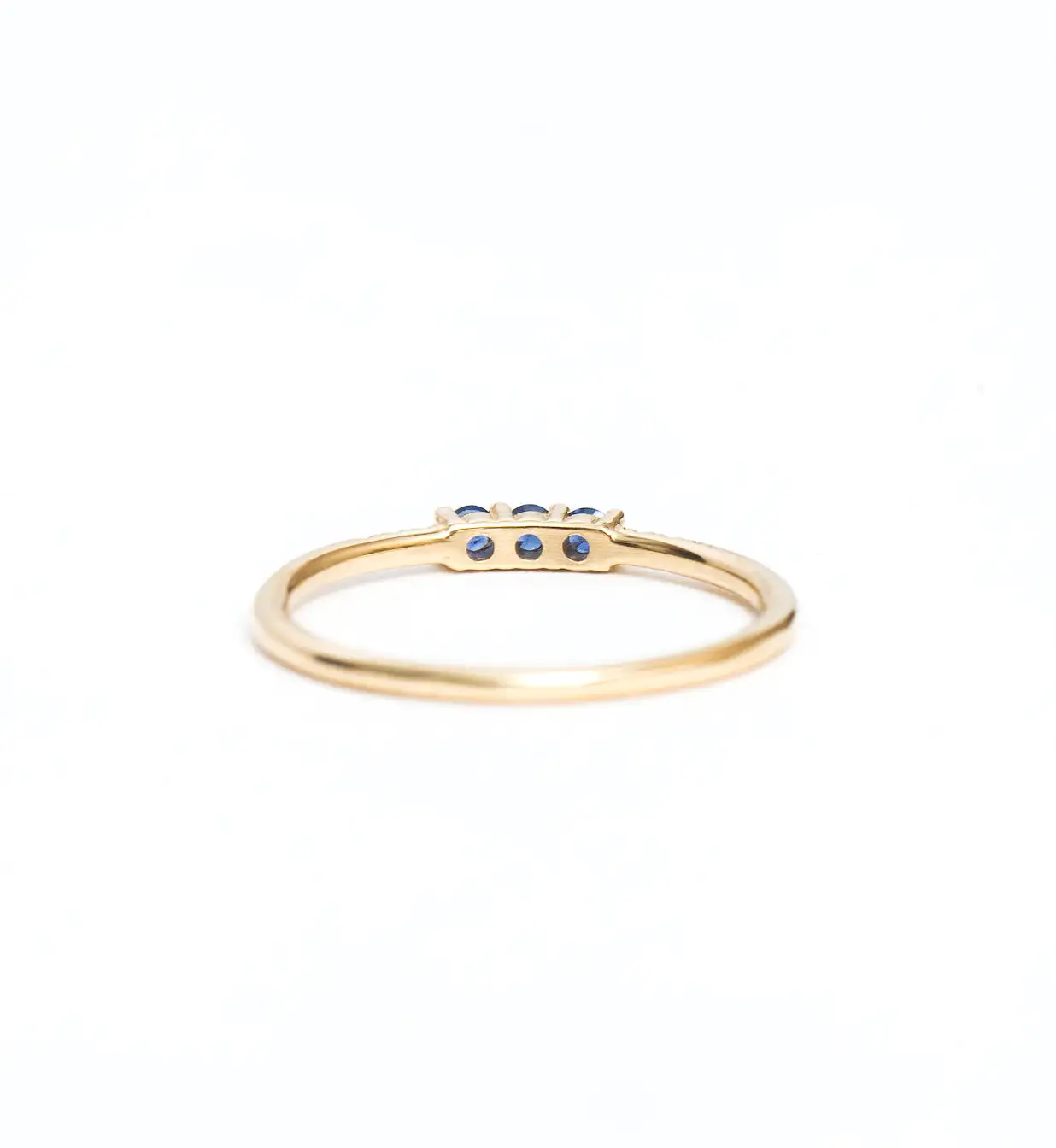 Three Sapphire Equilibrium Ring