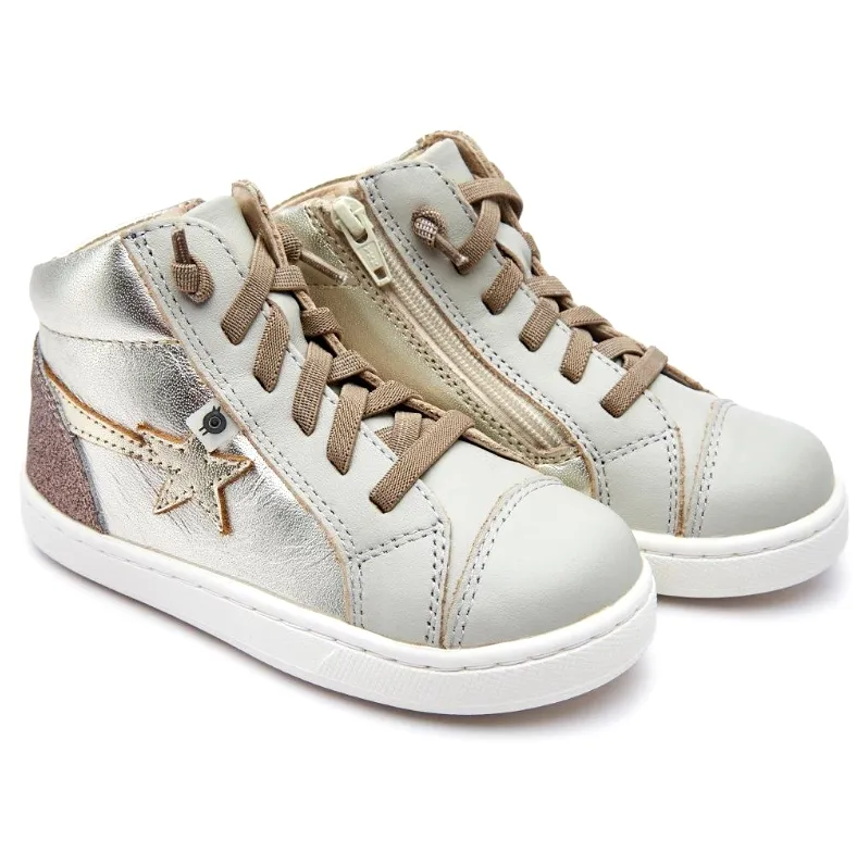 Titanium/Gold Shoot High Top Sneakers