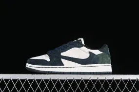 Travis Scott x Air Jordan 1 Low OG Suede Dark Green Blue DM7866-819