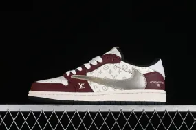 Travis Scott x Fragment Design x Air Jordan 1 Low OG SP Dark Red Off White Gold LX1988-400