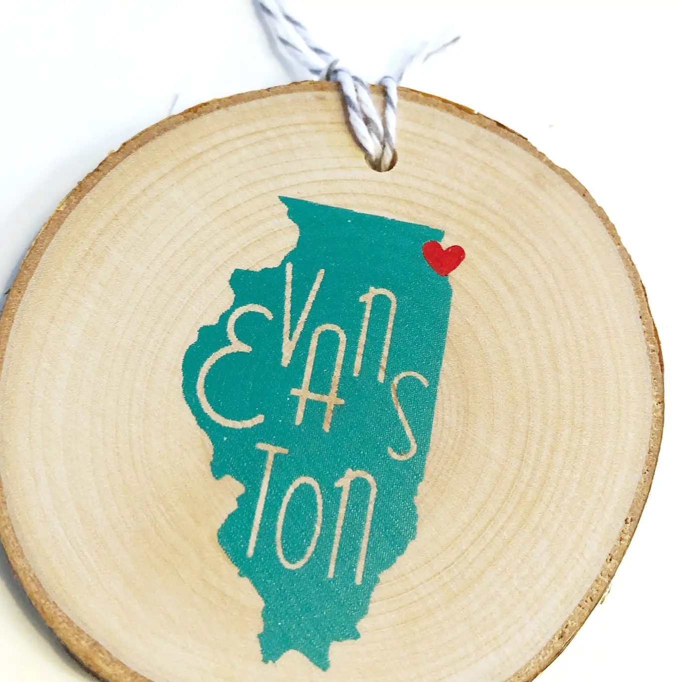 Turquoise Evanston Love Ornament