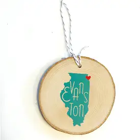 Turquoise Evanston Love Ornament