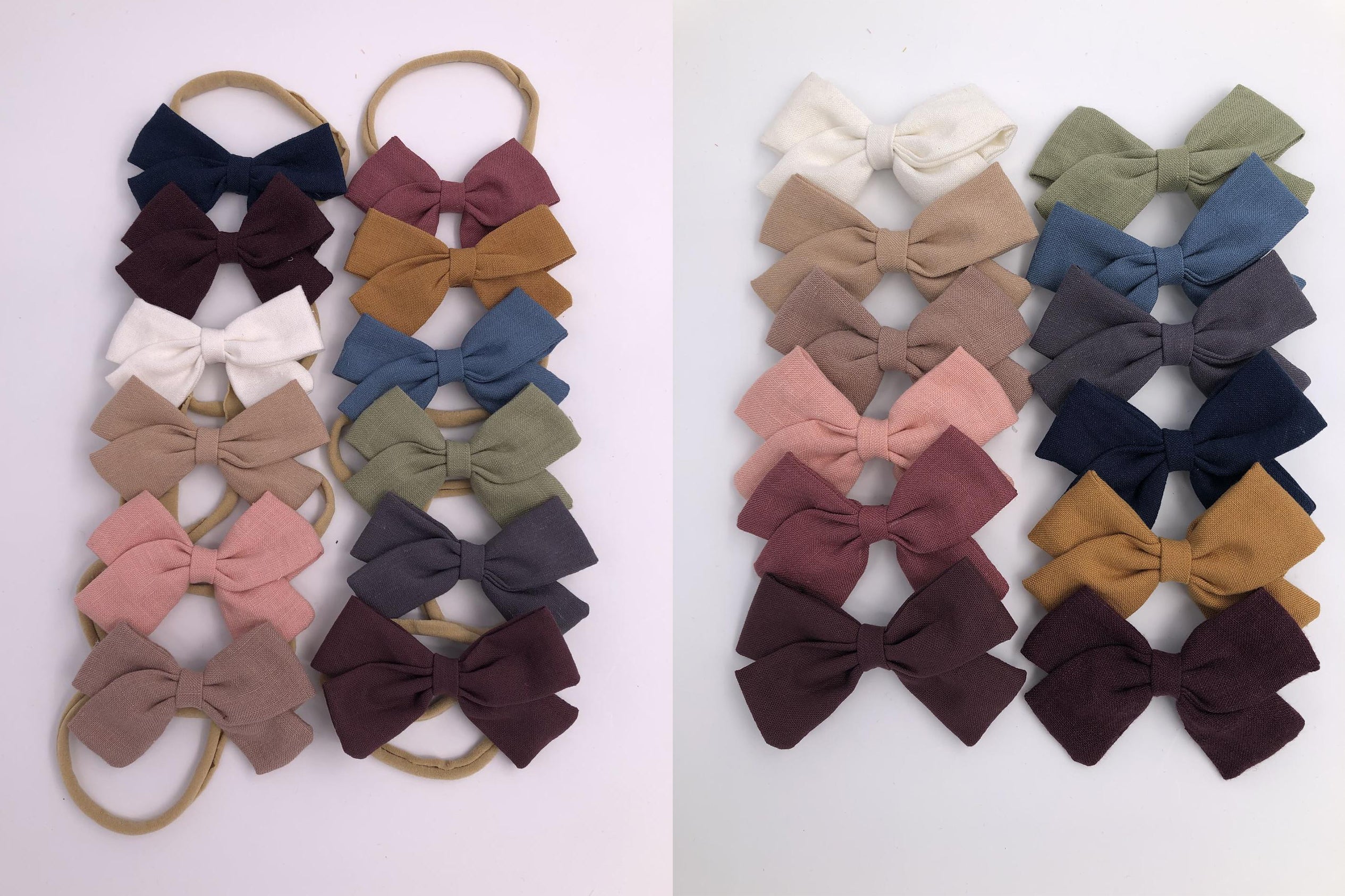 VALERIA BOW - handmade item: 12 colours available: hair bows clip or elastic headbands