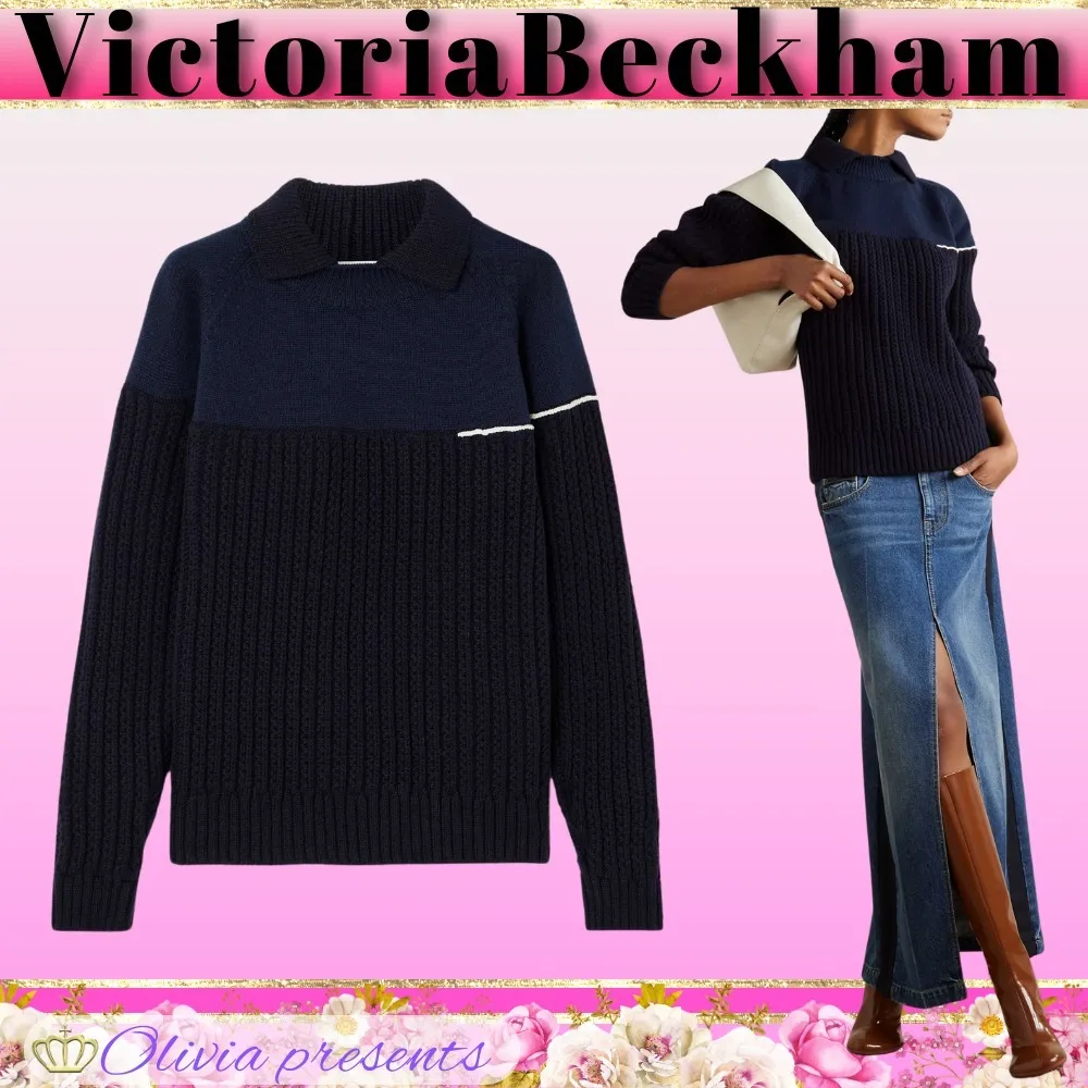 Victoria Beckham  |Casual Style Wool Long Sleeves Office Style Elegant Style