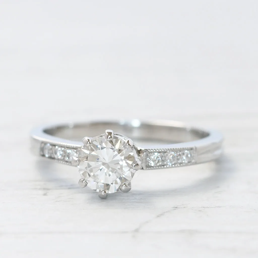 Vintage Style 0.65 Carat Brilliant Cut Diamond Solitaire