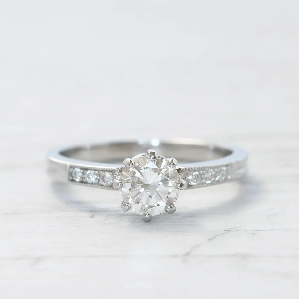 Vintage Style 0.65 Carat Brilliant Cut Diamond Solitaire