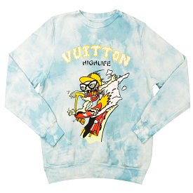 Vuitton Tie Dye Crewneck (Turquoise) /D18