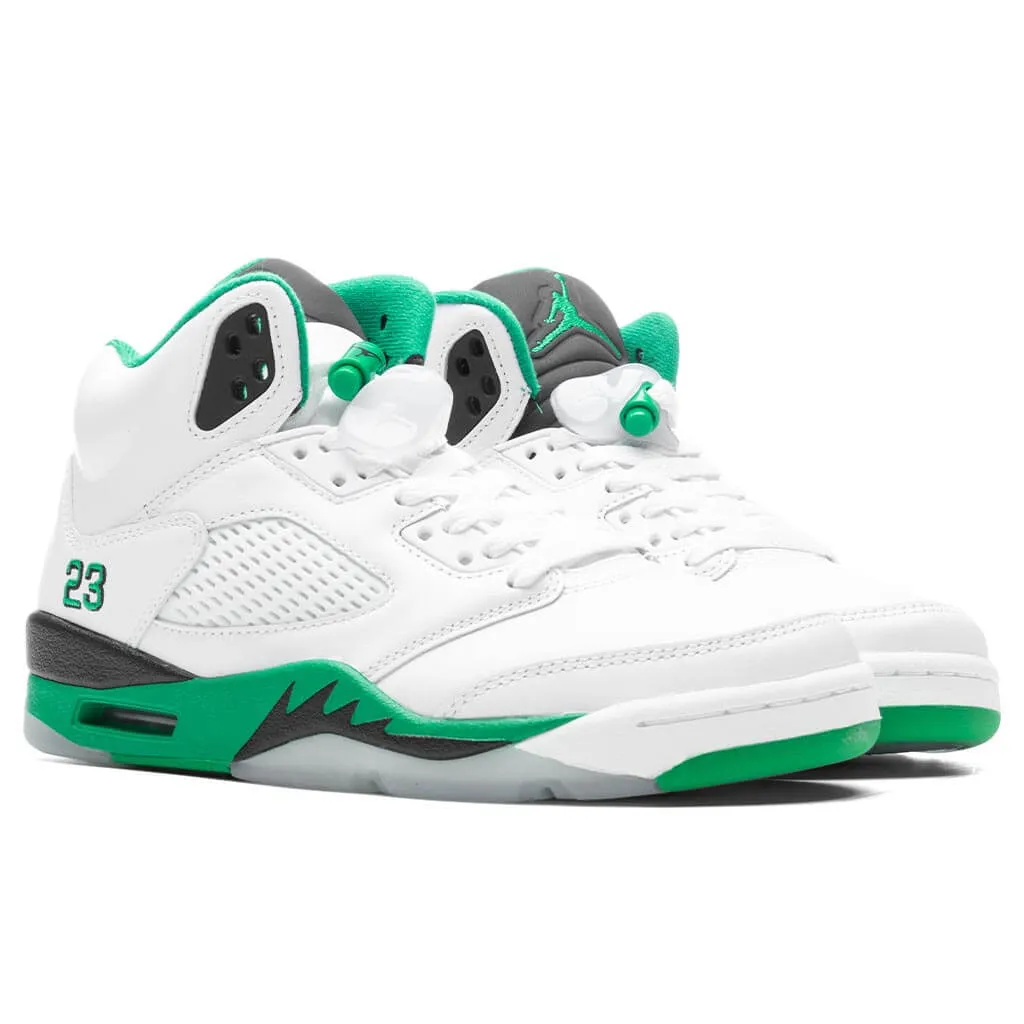 Women's Air Jordan 5 Retro - White/Lucky Green/Ice Blue