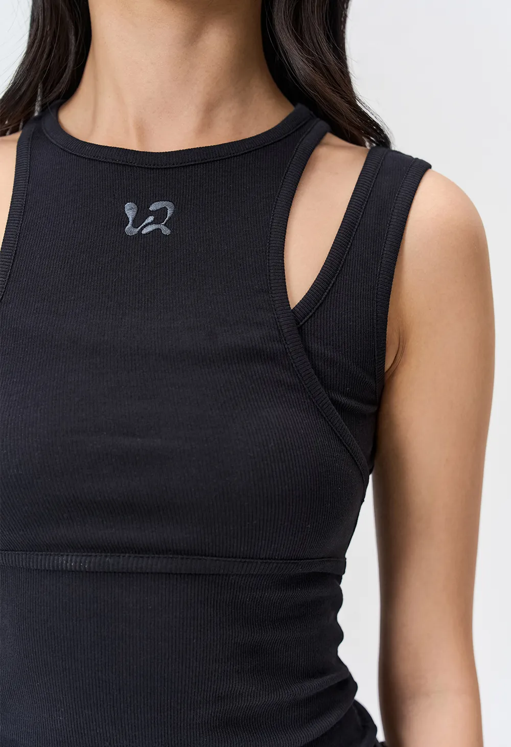 WOOALONG  |Crew Neck Blended Fabrics Sleeveless Street Style Plain Logo