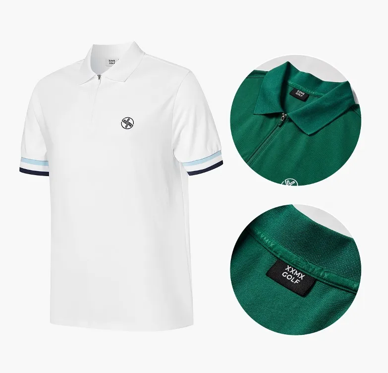 XEXYMIX  |Street Style Plain Short Sleeves Logo Polos