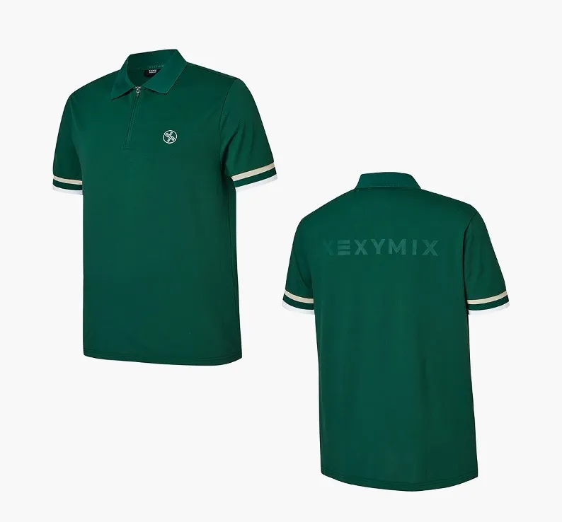 XEXYMIX  |Street Style Plain Short Sleeves Logo Polos