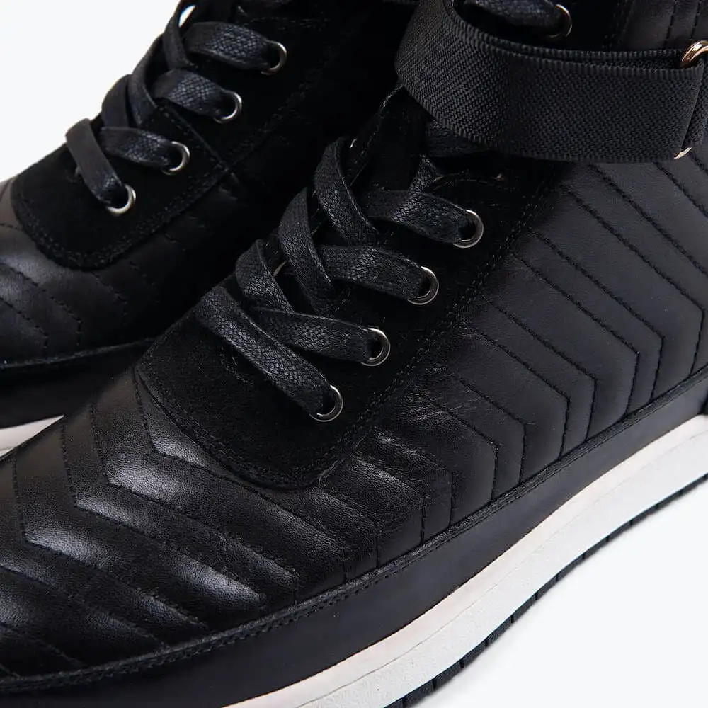 Yesler Black Leather High Top Sneakers