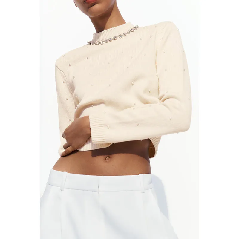 ZARA  |Elegant Style V-neck & Crew neck